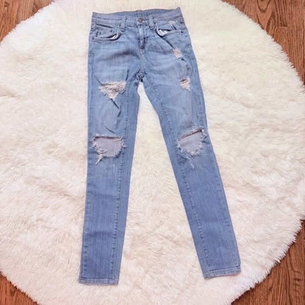 Skinny Jeans Bundle 3 Pairs Size 00–3 Neutral Beige + Distressed Denim - Picture 7 of 8
